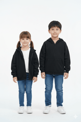 ROADWEAR KIDS BASIC BLACK ZIPPED HOODIE - Smgarment's